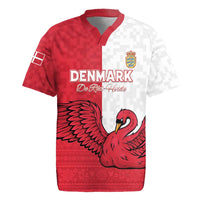 Custom Denmark Football Rugby Jersey Red and Whites Scandinavia Pattern - Wonder Print Shop