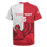 Custom Denmark Football Rugby Jersey Red and Whites Scandinavia Pattern - Wonder Print Shop