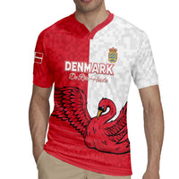 Custom Denmark Football Rugby Jersey Red and Whites Scandinavia Pattern - Wonder Print Shop