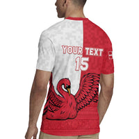 Custom Denmark Football Rugby Jersey Red and Whites Scandinavia Pattern - Wonder Print Shop