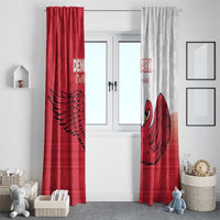 Denmark Football Window Curtain Red and Whites Scandinavia Pattern - Wonder Print Shop