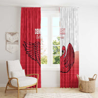 Denmark Football Window Curtain Red and Whites Scandinavia Pattern - Wonder Print Shop