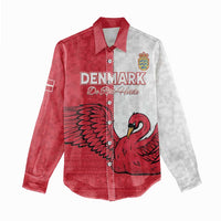 Custom Denmark Football Women Casual Shirt Red and Whites Scandinavia Pattern - Wonder Print Shop