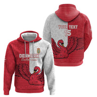 Custom Denmark Football Zip Hoodie Red and Whites Scandinavia Pattern - Wonder Print Shop