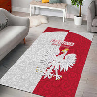 Poland Football Area Rug White-Reds Floral Polish Pattern - Wonder Print Shop