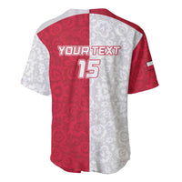 Custom Poland Football Baseball Jersey White-Reds Floral Polish Pattern - Wonder Print Shop