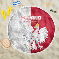 Poland Football Beach Blanket White-Reds Floral Polish Pattern - Wonder Print Shop