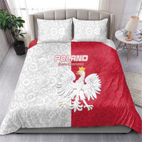 Poland Football Bedding Set White-Reds Floral Polish Pattern - Wonder Print Shop