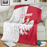 Poland Football Blanket White-Reds Floral Polish Pattern - Wonder Print Shop