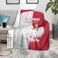 Poland Football Blanket White-Reds Floral Polish Pattern - Wonder Print Shop