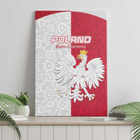 Poland Football Canvas Wall Art White-Reds Floral Polish Pattern - Wonder Print Shop