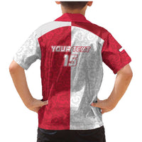 Custom Poland Football Family Matching Mermaid Dress and Hawaiian Shirt White-Reds Floral Polish Pattern - Wonder Print Shop