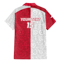 Custom Poland Football Family Matching Mermaid Dress and Hawaiian Shirt White-Reds Floral Polish Pattern - Wonder Print Shop