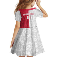 Custom Poland Football Family Matching Off Shoulder Maxi Dress and Hawaiian Shirt White-Reds Floral Polish Pattern - Wonder Print Shop