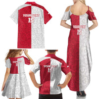 Custom Poland Football Family Matching Summer Maxi Dress and Hawaiian Shirt White-Reds Floral Polish Pattern - Wonder Print Shop