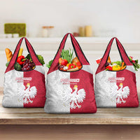 Poland Football Grocery Bag White-Reds Floral Polish Pattern - Wonder Print Shop