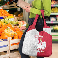 Poland Football Grocery Bag White-Reds Floral Polish Pattern - Wonder Print Shop