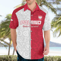 Custom Poland Football Hawaiian Shirt White-Reds Floral Polish Pattern - Wonder Print Shop