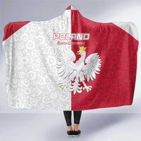 Poland Football Hooded Blanket White-Reds Floral Polish Pattern - Wonder Print Shop