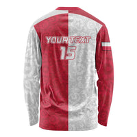 Custom Poland Football Long Sleeve Shirt White-Reds Floral Polish Pattern - Wonder Print Shop