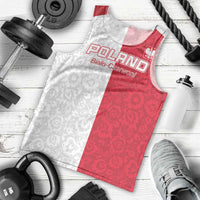 Custom Poland Football Men Tank Top White-Reds Floral Polish Pattern - Wonder Print Shop