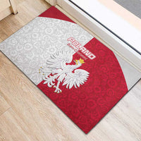 Poland Football Rubber Doormat White-Reds Floral Polish Pattern - Wonder Print Shop