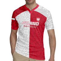 Custom Poland Football Rugby Jersey White-Reds Floral Polish Pattern - Wonder Print Shop