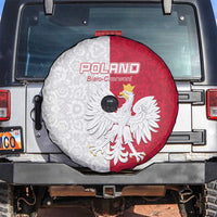 Poland Football Spare Tire Cover White-Reds Floral Polish Pattern - Wonder Print Shop