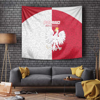 Poland Football Tapestry White-Reds Floral Polish Pattern - Wonder Print Shop