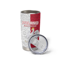 Custom Poland Football Tumbler Cup White-Reds Floral Polish Pattern - Wonder Print Shop