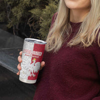 Custom Poland Football Tumbler Cup White-Reds Floral Polish Pattern - Wonder Print Shop