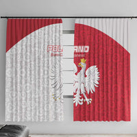 Poland Football Window Curtain White-Reds Floral Polish Pattern - Wonder Print Shop