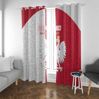 Poland Football Window Curtain White-Reds Floral Polish Pattern - Wonder Print Shop