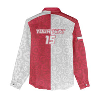 Custom Poland Football Women Casual Shirt White-Reds Floral Polish Pattern - Wonder Print Shop