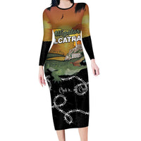 Alligator Alcatraz Family Matching Long Sleeve Bodycon Dress and Hawaiian Shirt Prison Florida Everglades - Wonder Print Shop