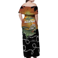 Alligator Alcatraz Family Matching Off Shoulder Maxi Dress and Hawaiian Shirt Prison Florida Everglades - Wonder Print Shop
