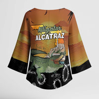 Alligator Alcatraz Kimono Sleeve Blouse Prison Florida Everglades - Wonder Print Shop