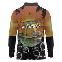 Alligator Alcatraz Long Sleeve Polo Shirt Prison Florida Everglades - Wonder Print Shop