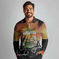 Alligator Alcatraz Long Sleeve Polo Shirt Prison Florida Everglades - Wonder Print Shop