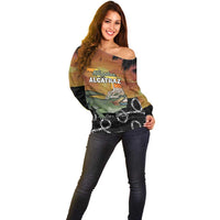 Alligator Alcatraz Off Shoulder Sweater Prison Florida Everglades - Wonder Print Shop