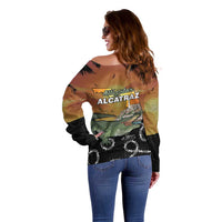 Alligator Alcatraz Off Shoulder Sweater Prison Florida Everglades - Wonder Print Shop