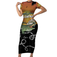 Alligator Alcatraz Short Sleeve Bodycon Dress Prison Florida Everglades - Wonder Print Shop