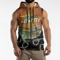 Alligator Alcatraz Sleeveless Zip Hoodie Prison Florida Everglades - Wonder Print Shop
