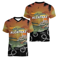 Alligator Alcatraz Women V-Neck T-Shirt Prison Florida Everglades - Wonder Print Shop