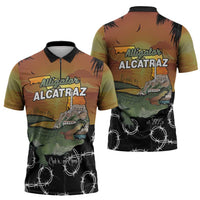 Alligator Alcatraz Zipper Polo Shirt Prison Florida Everglades - Wonder Print Shop
