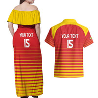 Custom Zimbabwe Cricket Couples Matching Off Shoulder Maxi Dress and Hawaiian Shirt Go Chevrons Go - Wonder Print Shop