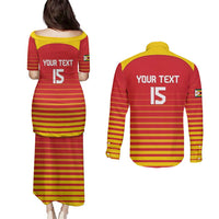 Custom Zimbabwe Cricket Couples Matching Puletasi and Long Sleeve Button Shirt Go Chevrons Go - Wonder Print Shop