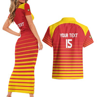 Custom Zimbabwe Cricket Couples Matching Short Sleeve Bodycon Dress and Hawaiian Shirt Go Chevrons Go - Wonder Print Shop