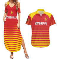 Custom Zimbabwe Cricket Couples Matching Summer Maxi Dress and Hawaiian Shirt Go Chevrons Go - Wonder Print Shop
