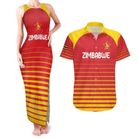 Custom Zimbabwe Cricket Couples Matching Tank Maxi Dress and Hawaiian Shirt Go Chevrons Go - Wonder Print Shop